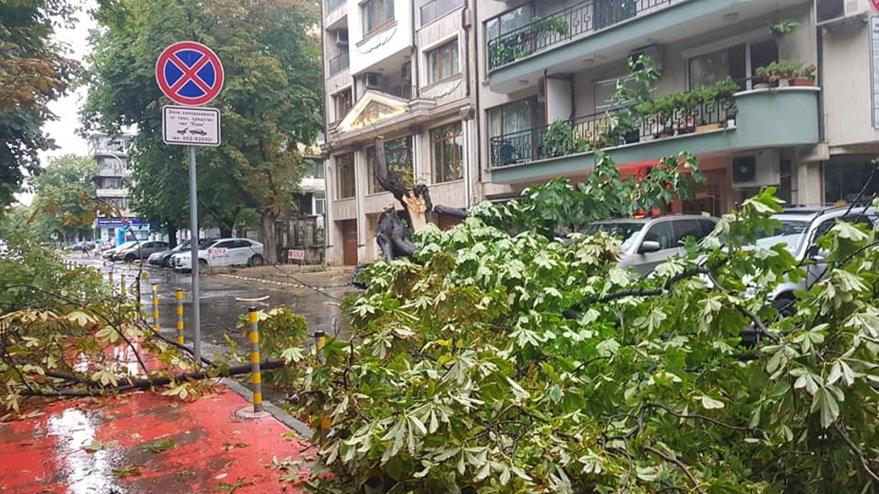 Чутовна буря връхлетя Русе и Велико Търново, по пътищата е хаос